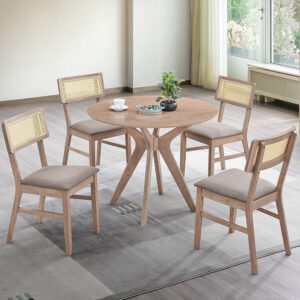 Comedor Raffles 4 sillas madera natural